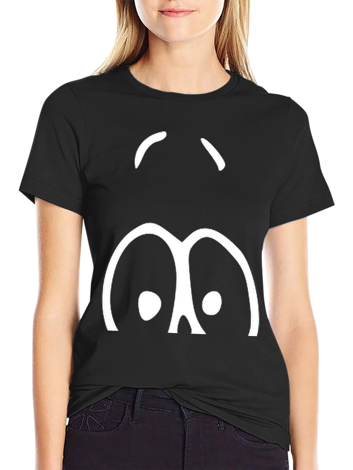 Camiseta Negra Cara Sorprendida Hombre