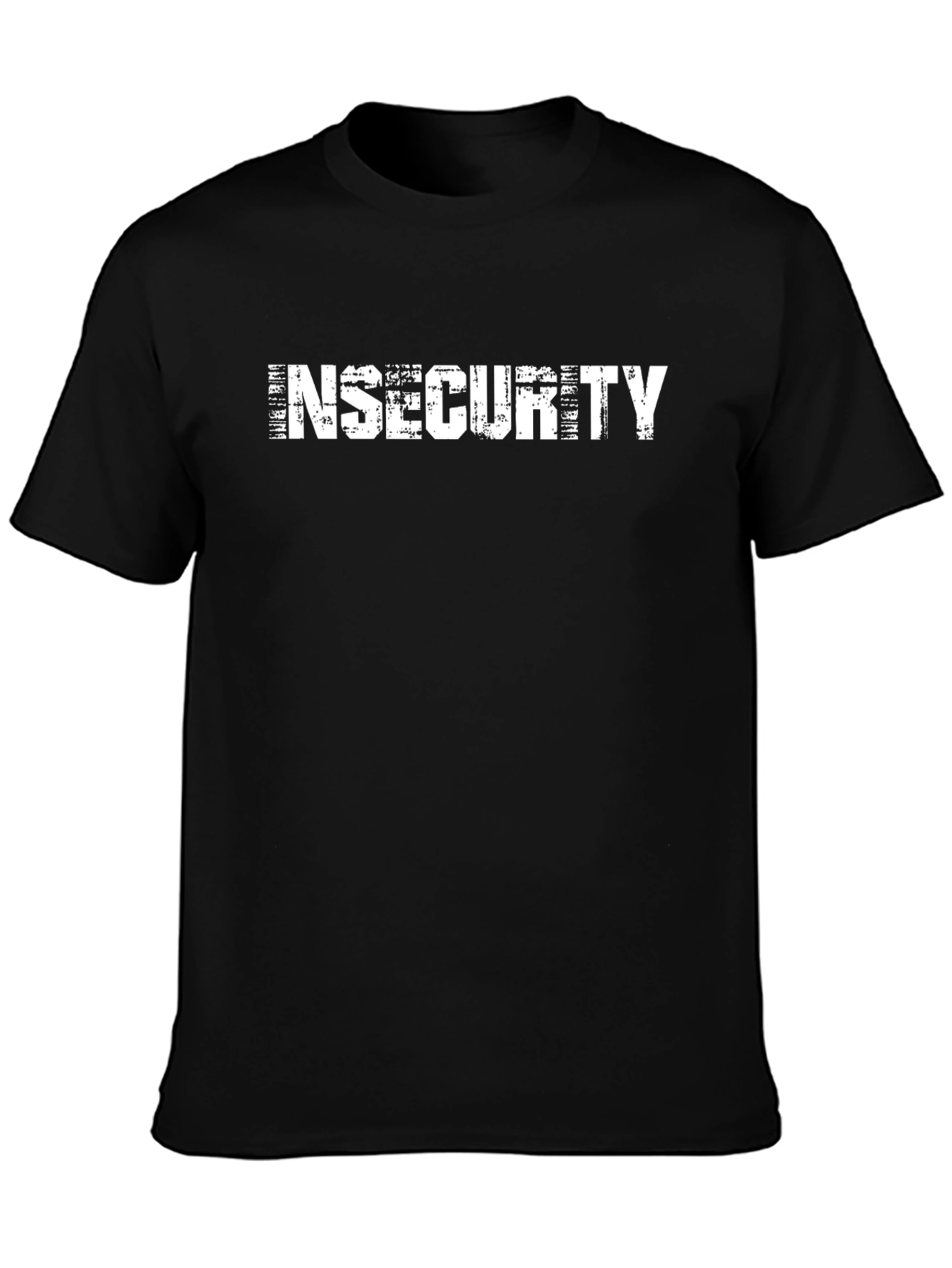 Camiseta Negra Insecurity Hombre Casual Algodón