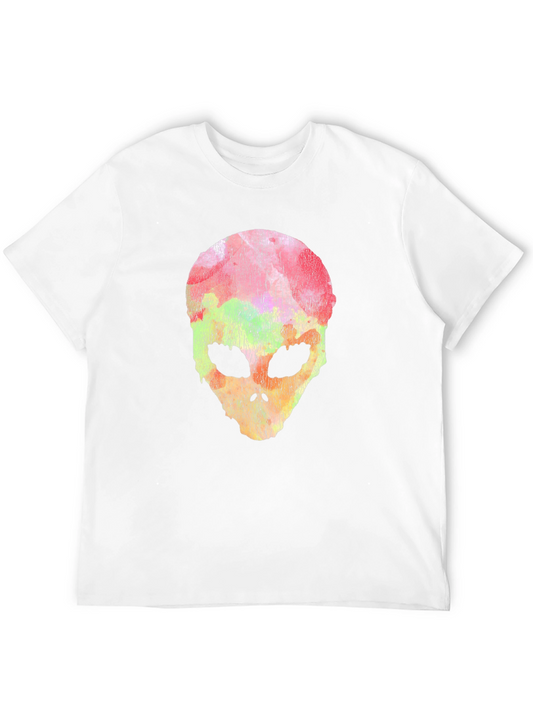 Camiseta Negra con Diseño Alienígena Multicolor