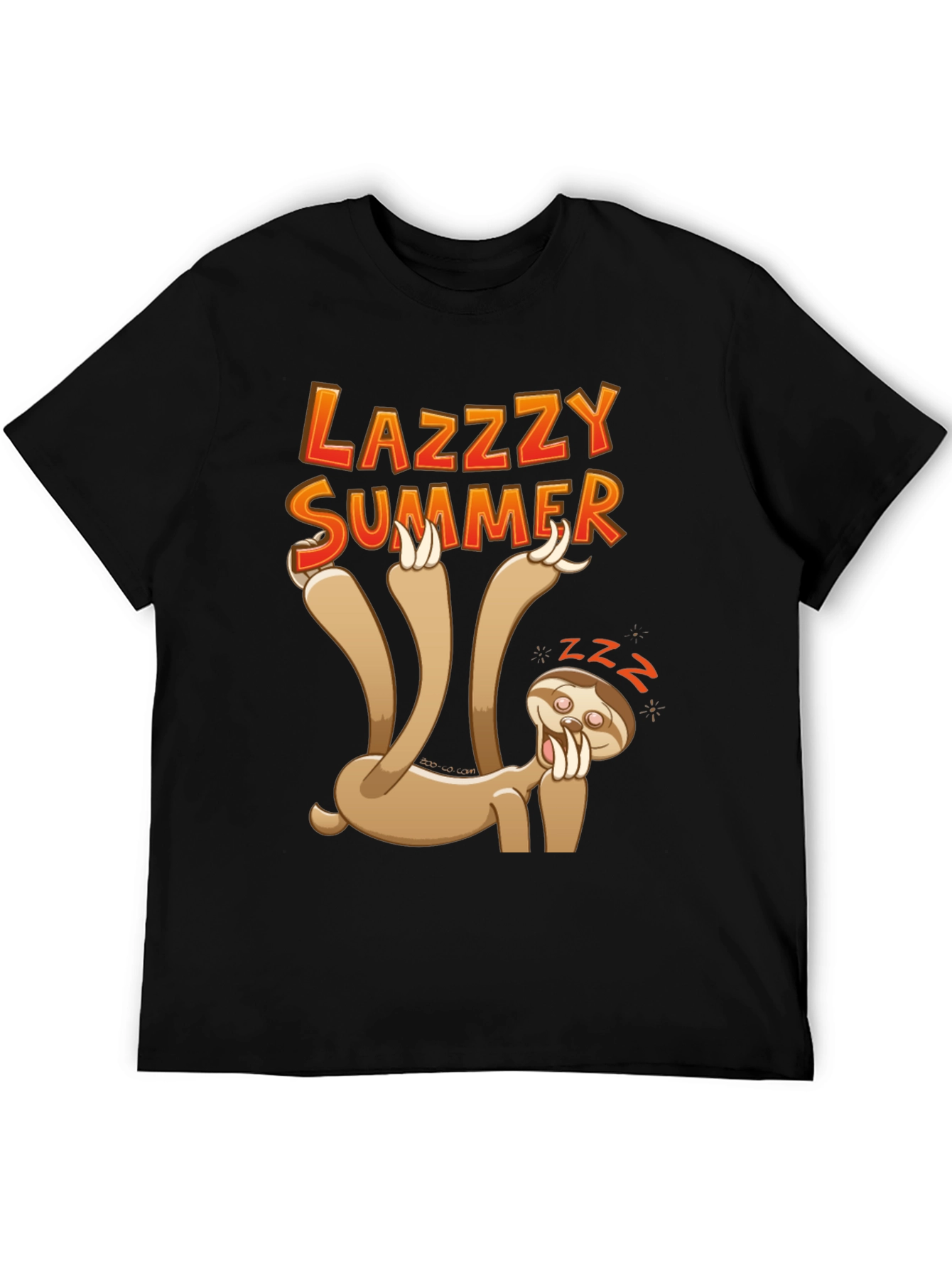 Camiseta Negra con Diseño de Perezoso Lazy Summer