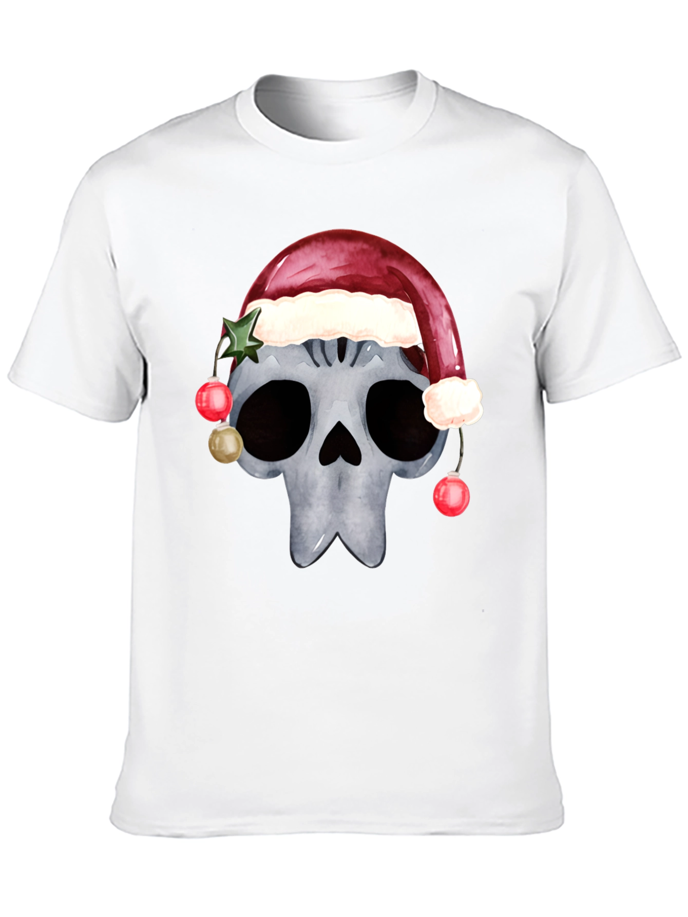 Camiseta de Calavera Navideña
