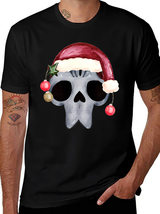 Camiseta de Calavera Navideña