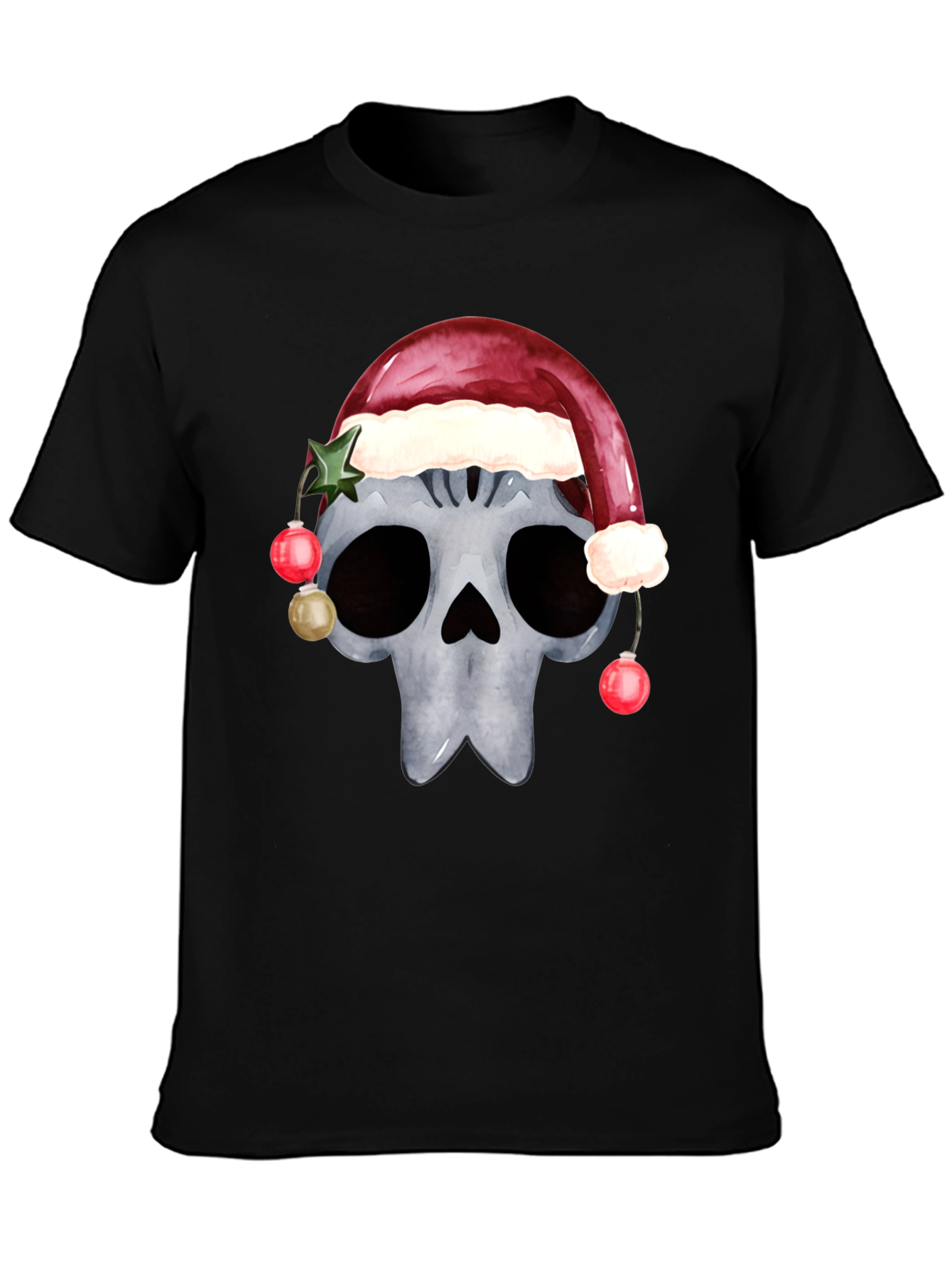 Camiseta de Calavera Navideña