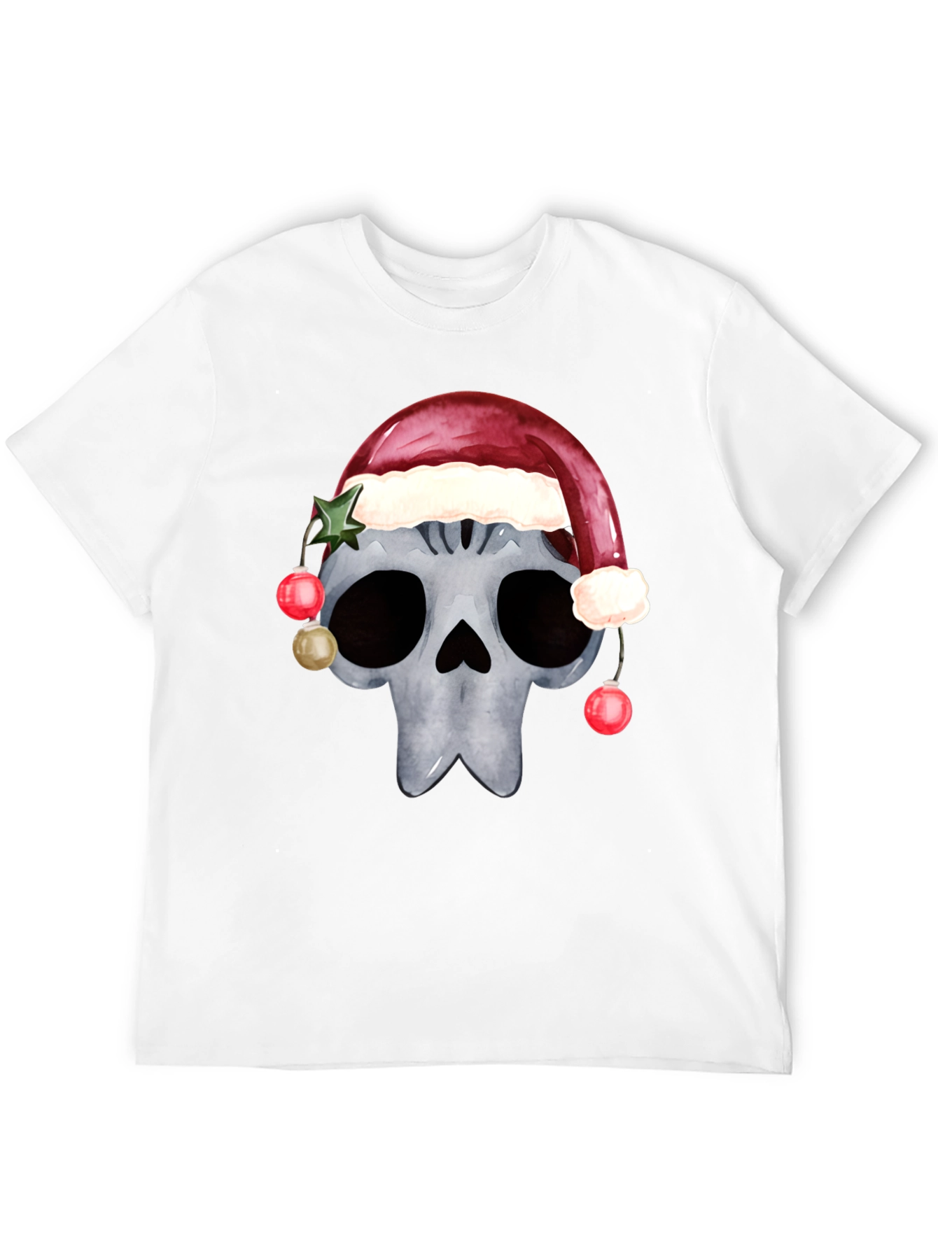 Camiseta de Calavera Navideña