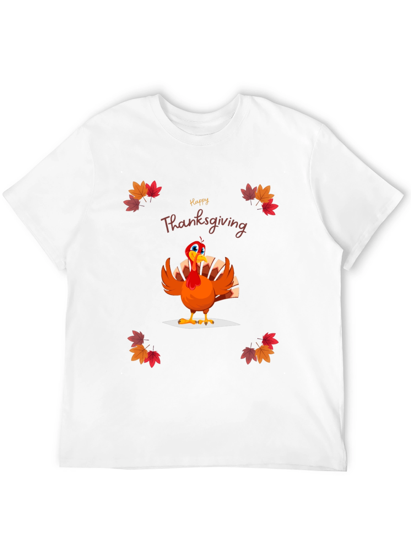 Camiseta Negra Diseño Happy Thanksgiving