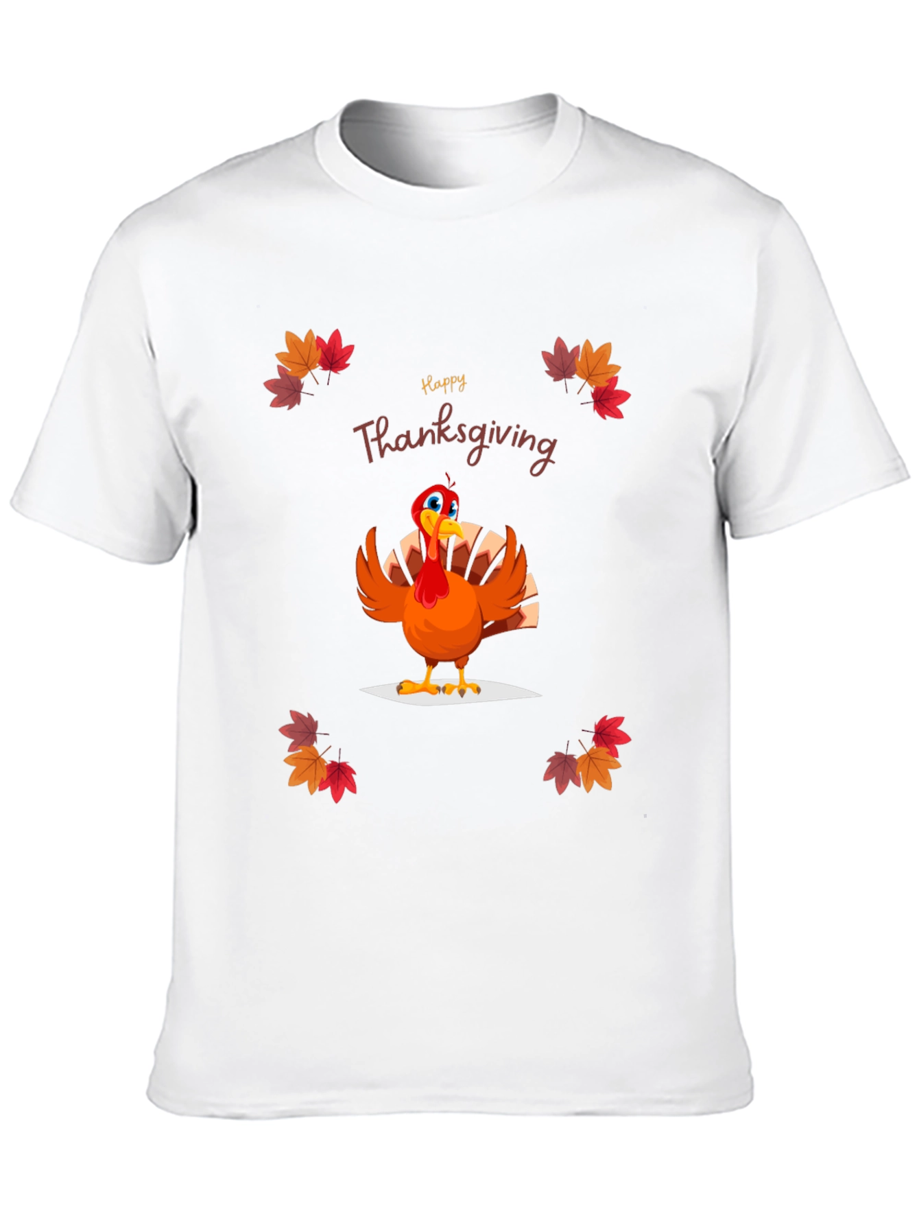 Camiseta Negra Diseño Happy Thanksgiving