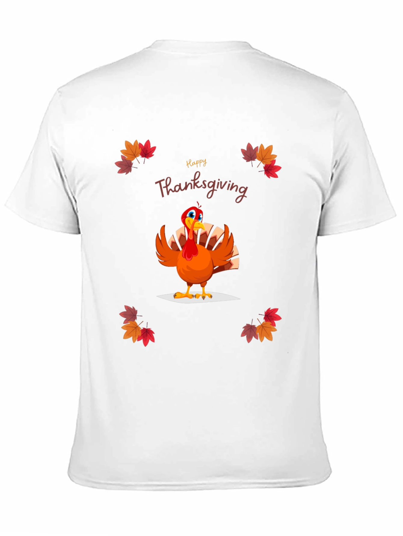 Camiseta Negra Diseño Happy Thanksgiving