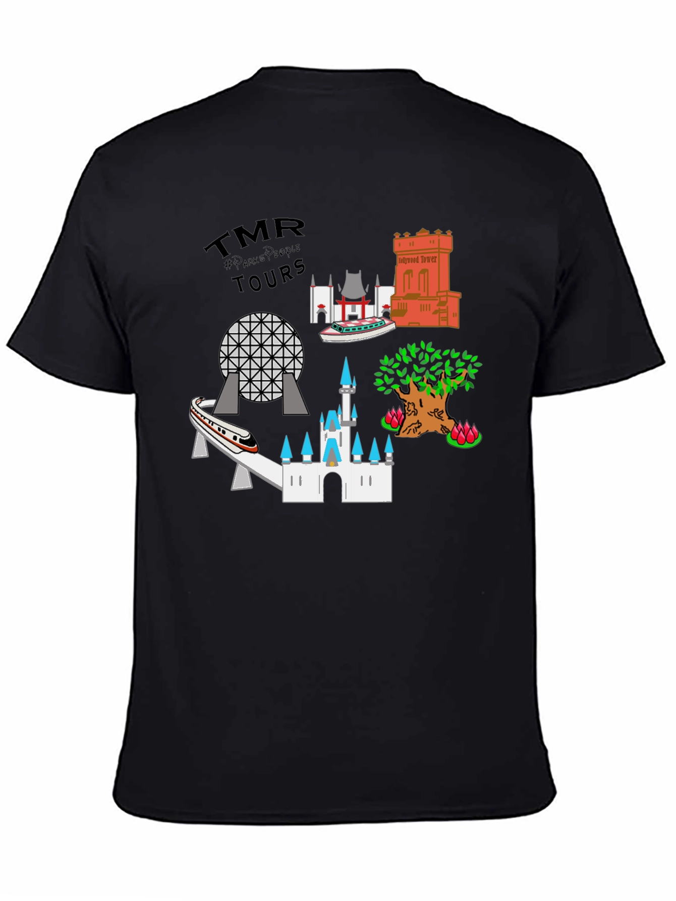 Camiseta Negra Tours Parques Temáticos