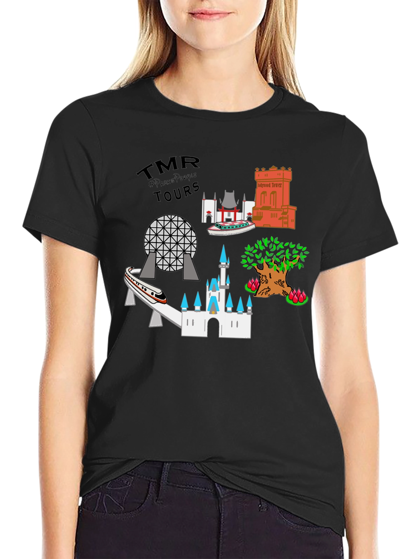 Camiseta Negra Tours Parques Temáticos