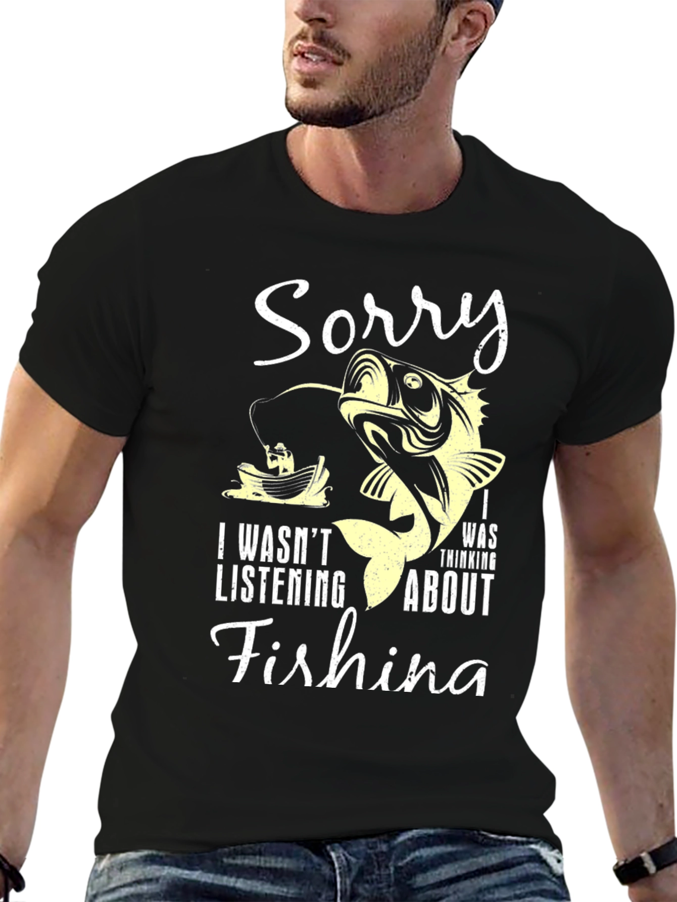 Camiseta Hombre Pesca: Sorry Pensando en Pescar