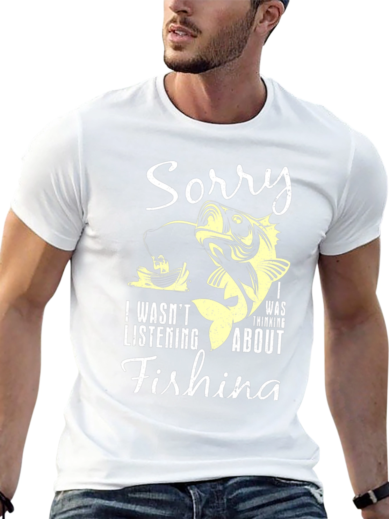 Camiseta Hombre Pesca: Sorry Pensando en Pescar
