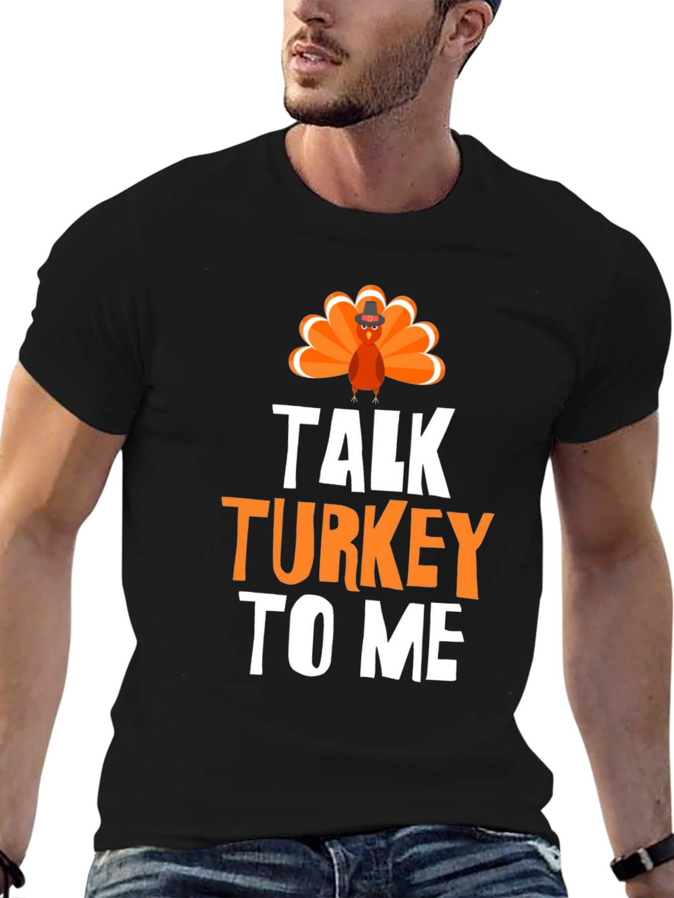 Camiseta Negra Habla Pavo a Mí