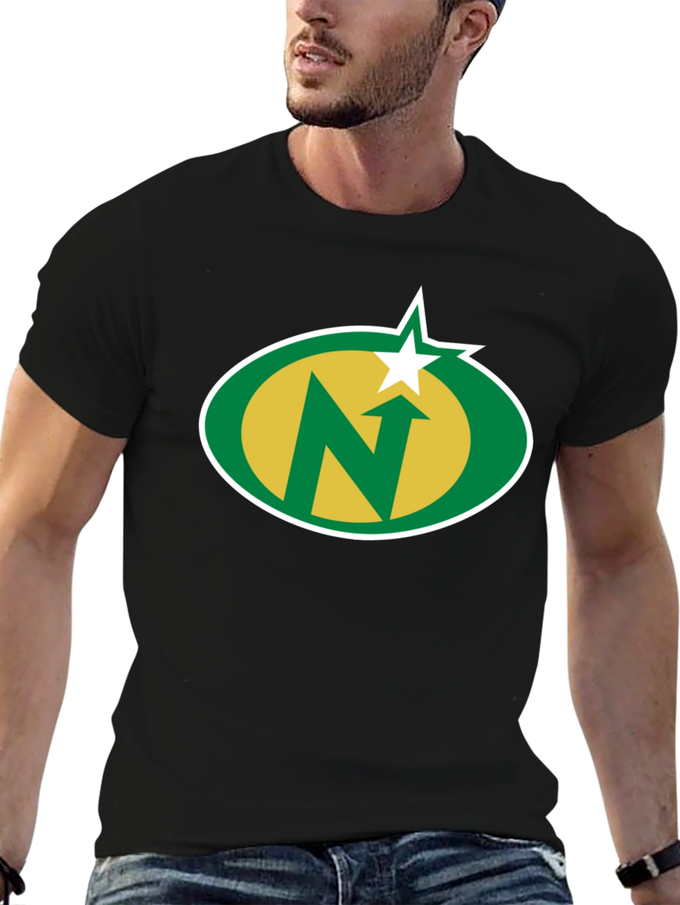 Camiseta Negra con Logo N Estrella