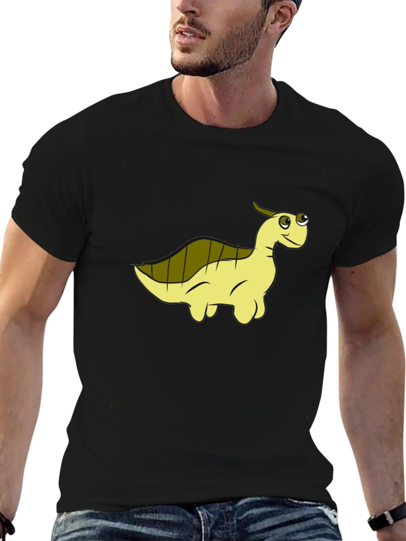 Camiseta Negra con Diseño de Dinosaurio