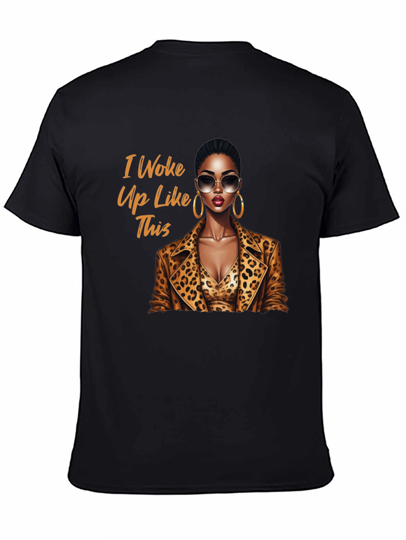 Camiseta Negra con Diseño I Woke Up Like This
