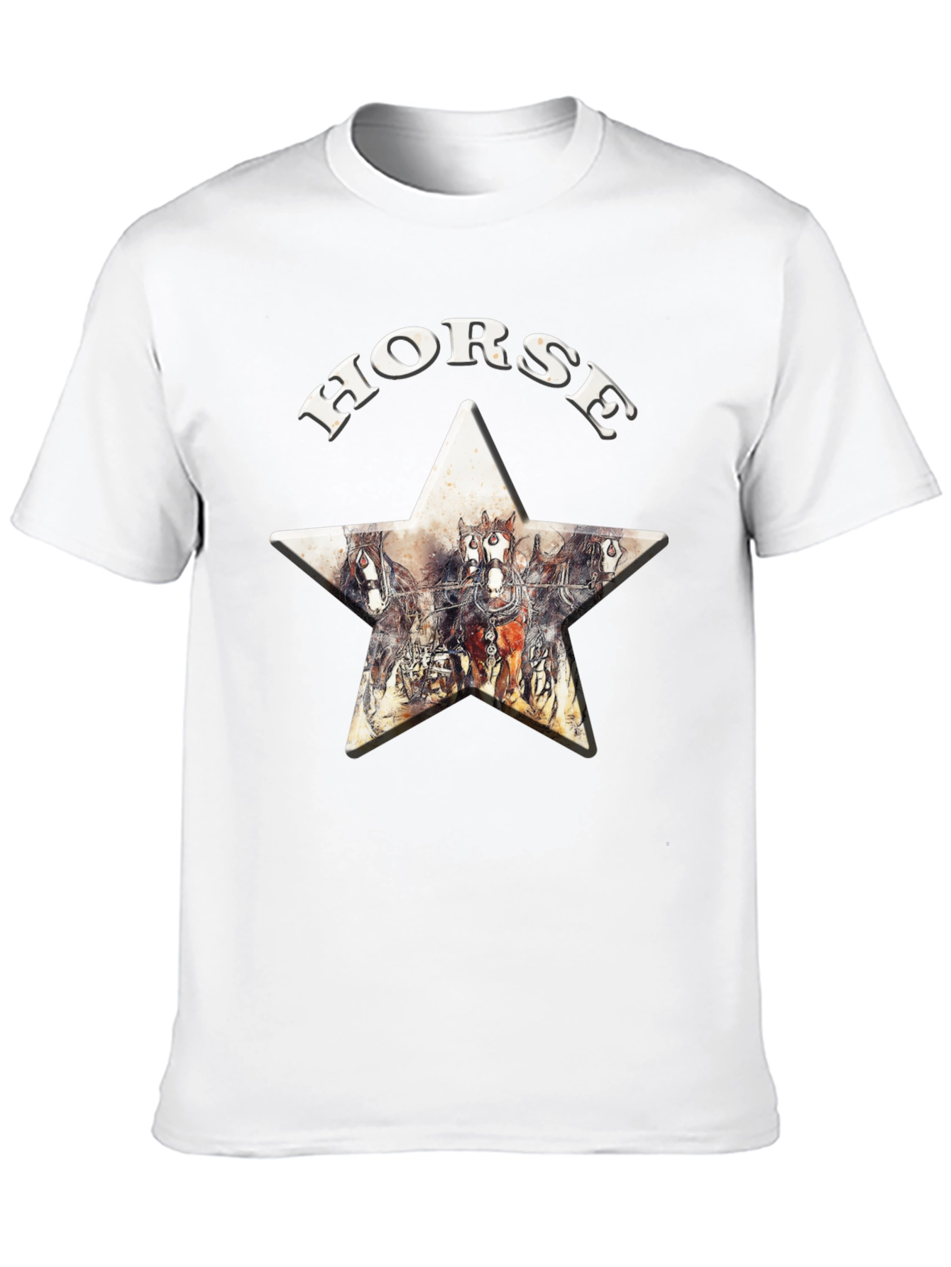 Camiseta Negra Horse Estampado Estrella