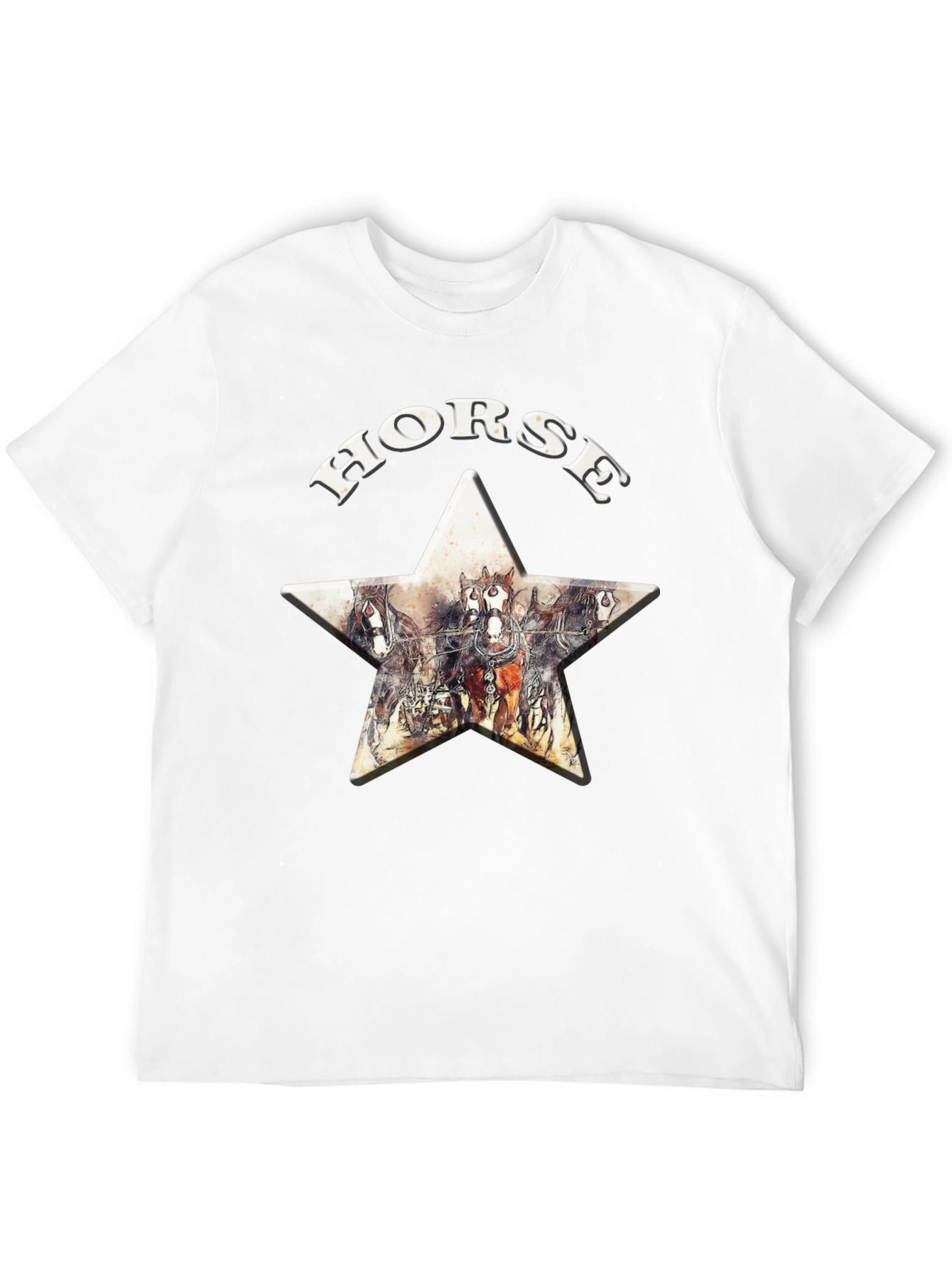 Camiseta Negra Horse Estampado Estrella