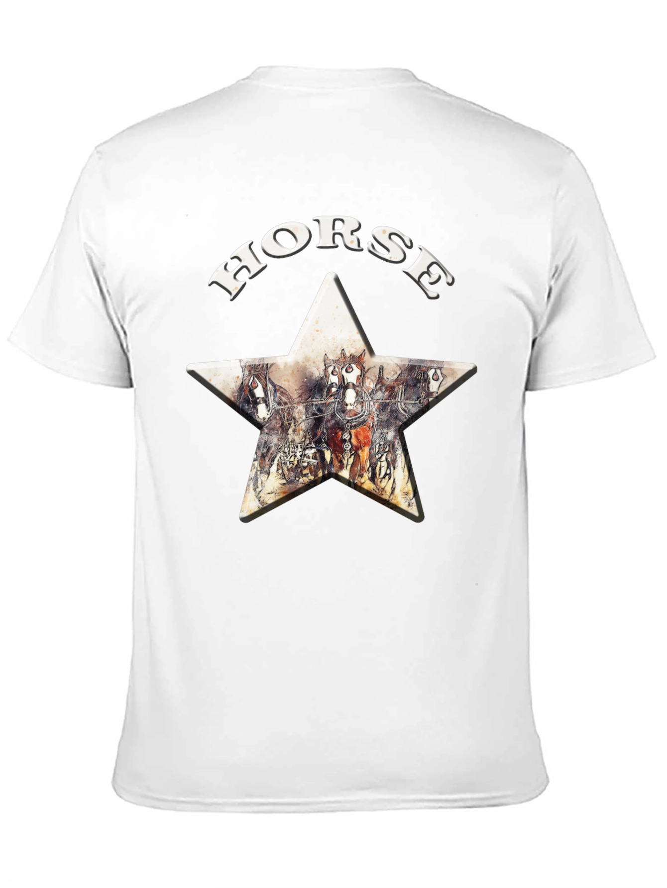 Camiseta Negra Horse Estampado Estrella