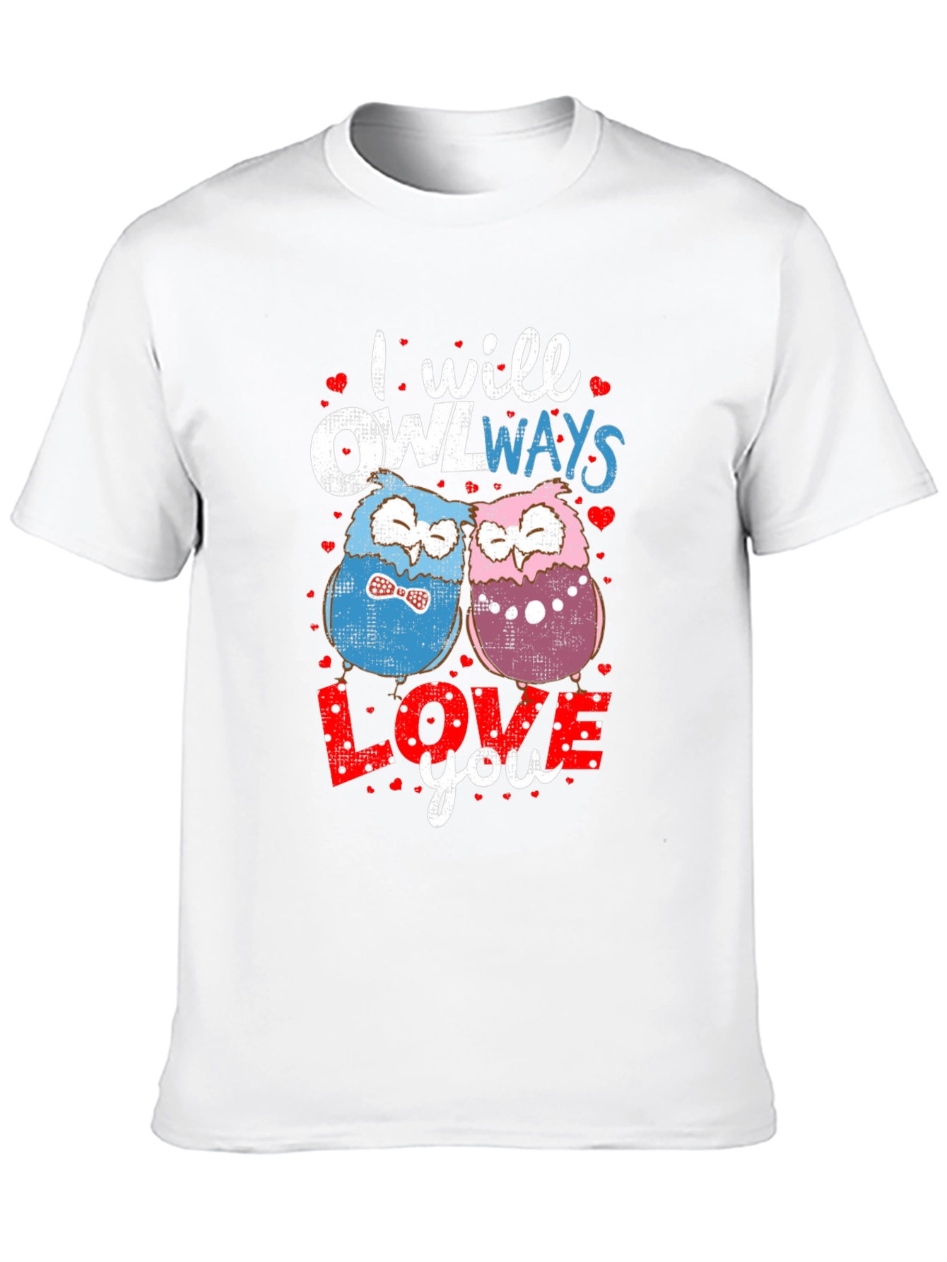 Camiseta Negra con Diseño de Búhos Enamorados