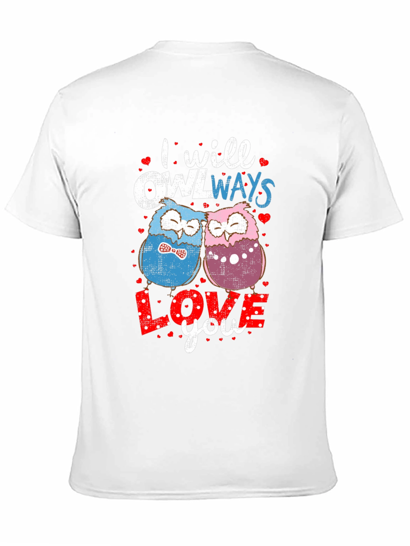 Camiseta Negra con Diseño de Búhos Enamorados