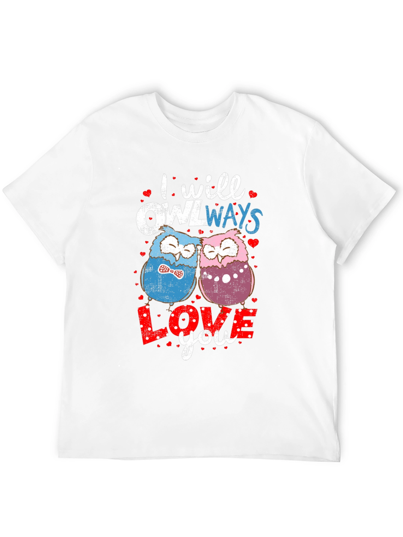 Camiseta Negra con Diseño de Búhos Enamorados