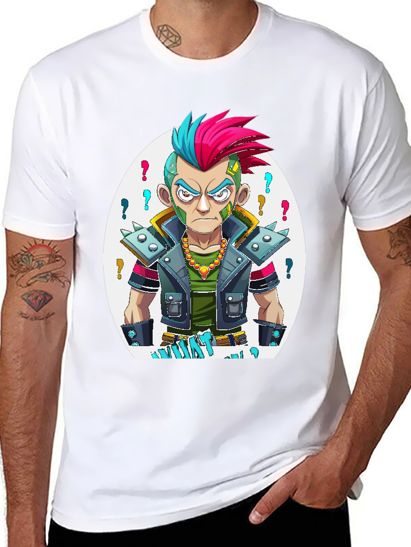 Camiseta Negra Estampada - Estilo Punk Urbano