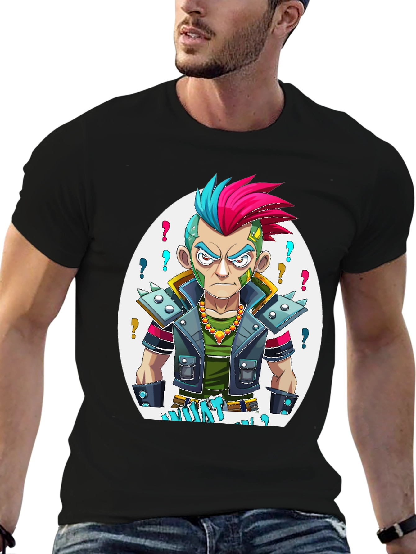 Camiseta Negra Estampada - Estilo Punk Urbano