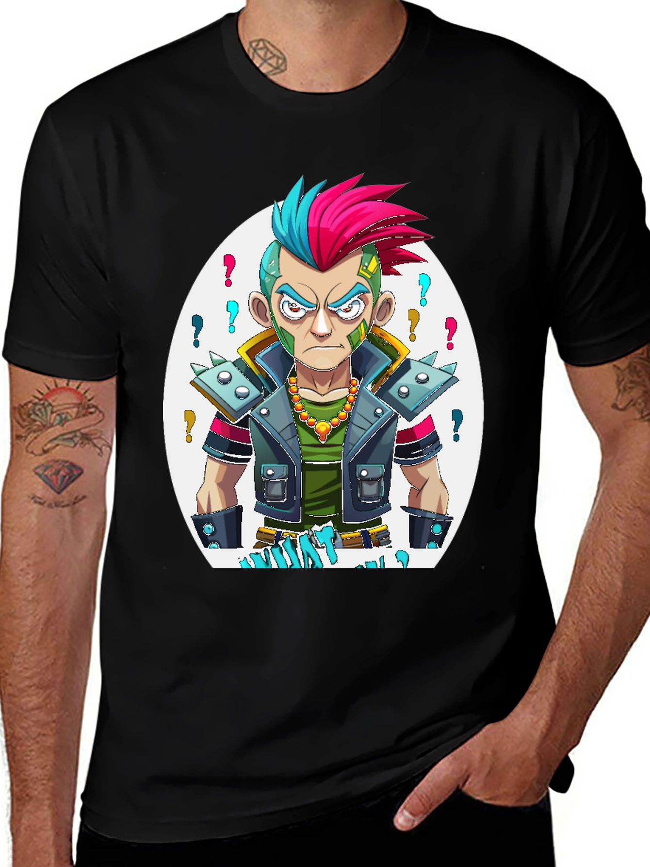 Camiseta Negra Estampada - Estilo Punk Urbano
