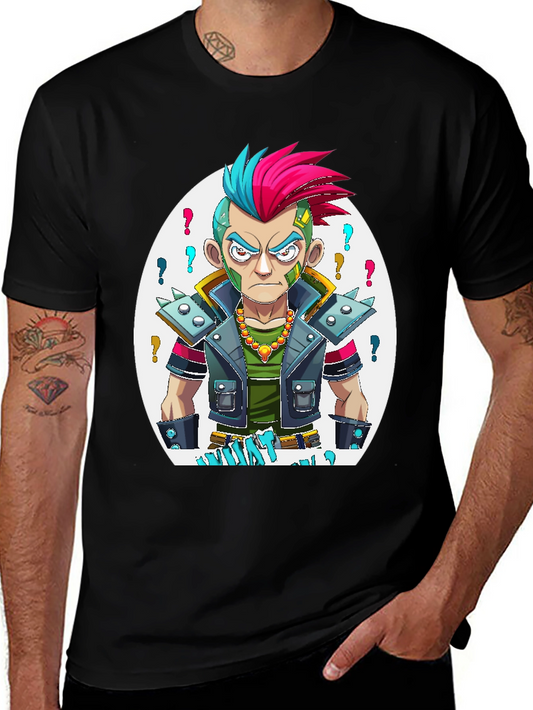 Camiseta Negra Estampada - Estilo Punk Urbano