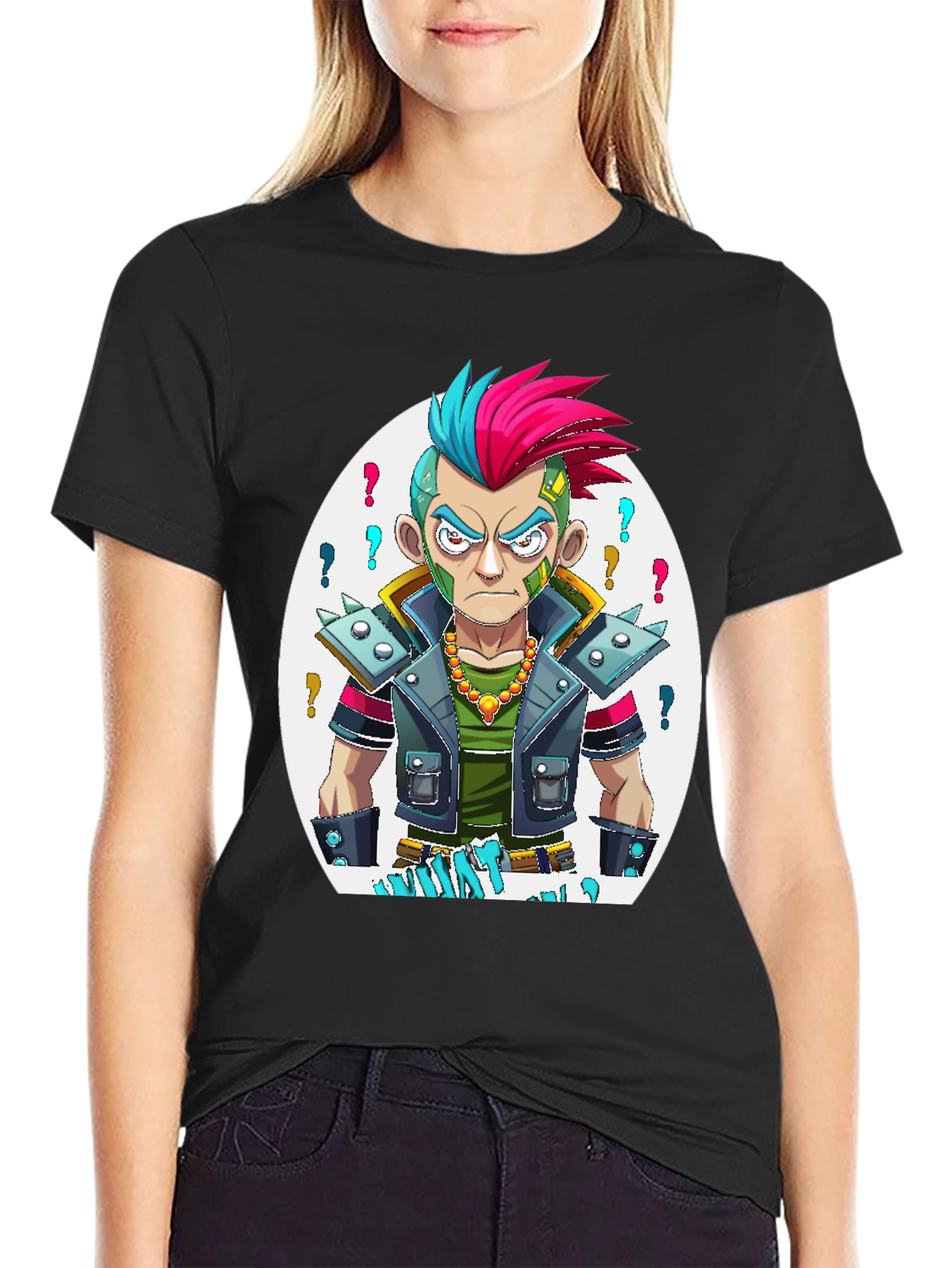 Camiseta Negra Estampada - Estilo Punk Urbano