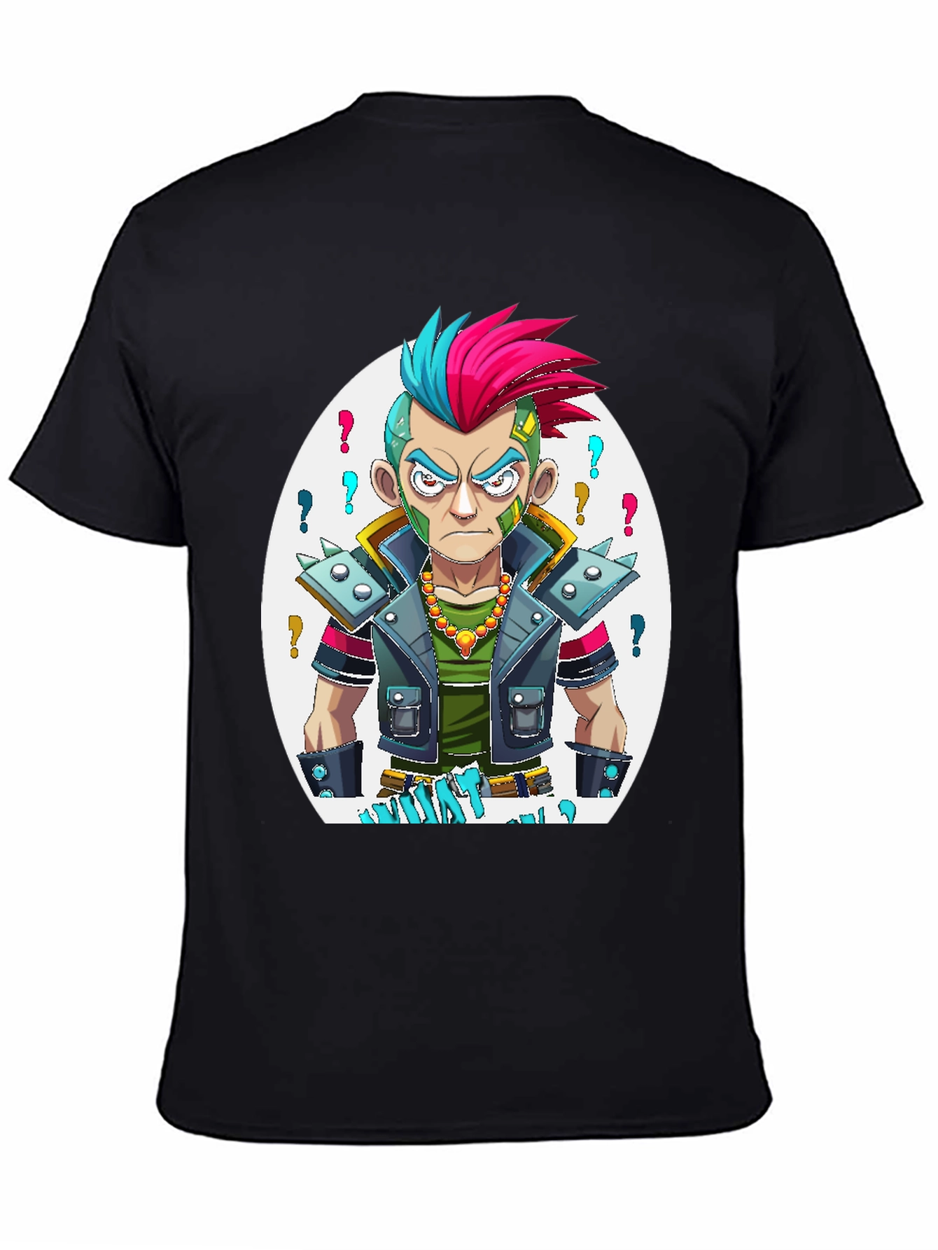 Camiseta Negra Estampada - Estilo Punk Urbano