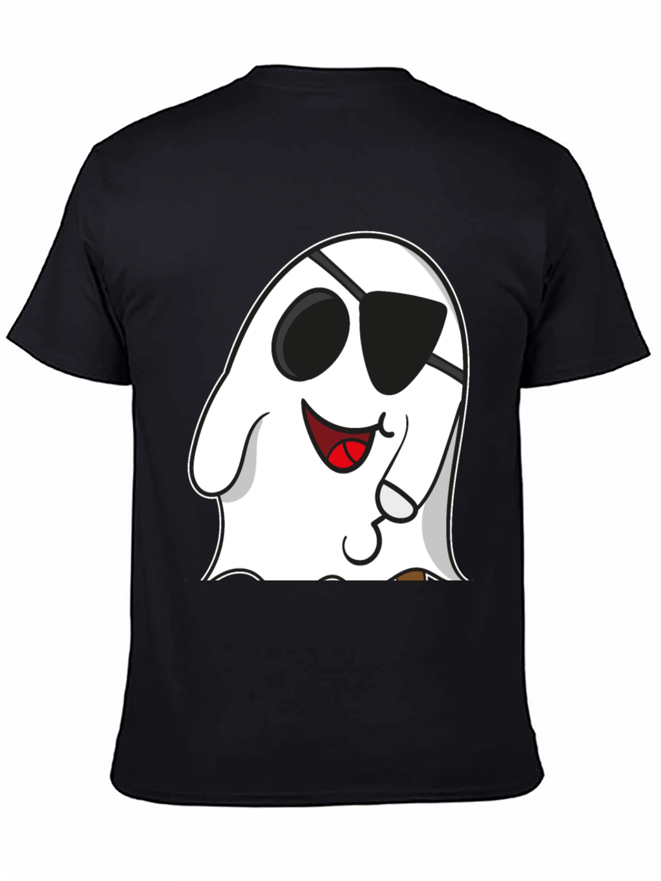 Camiseta Negra con Fantasma Pirata