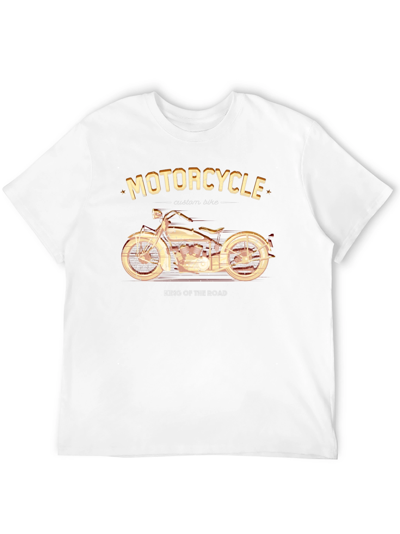 Camiseta Negra Motocicleta Custom Bike King of the Road