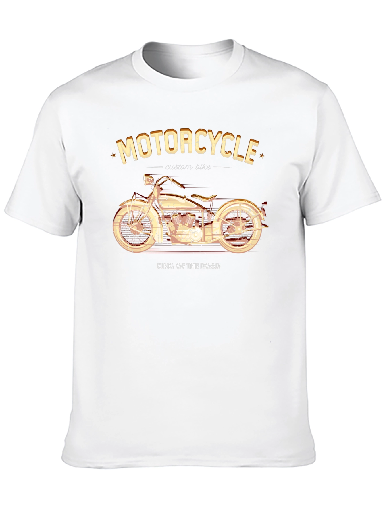 Camiseta Negra Motocicleta Custom Bike King of the Road