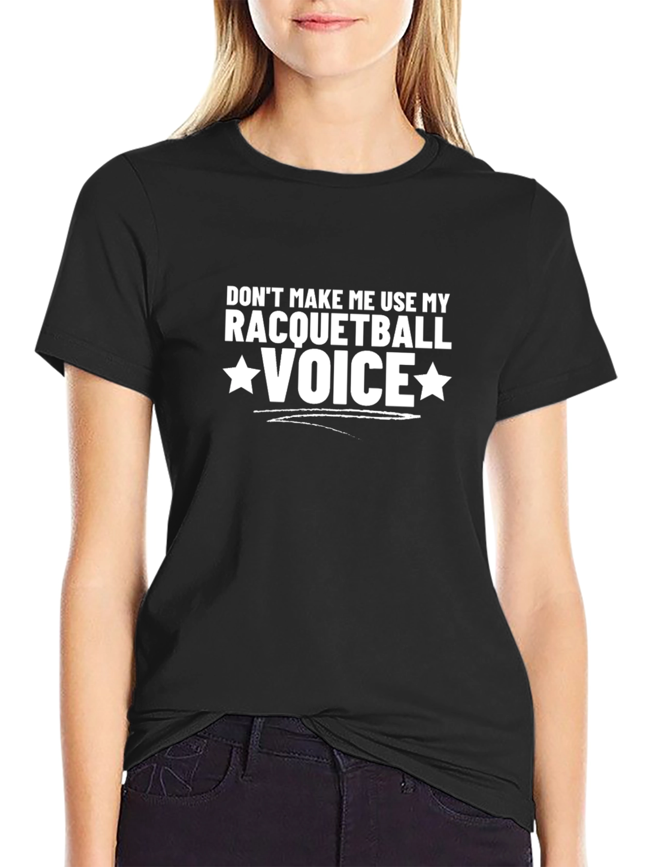 Camiseta Negra Voz de Raquetbol