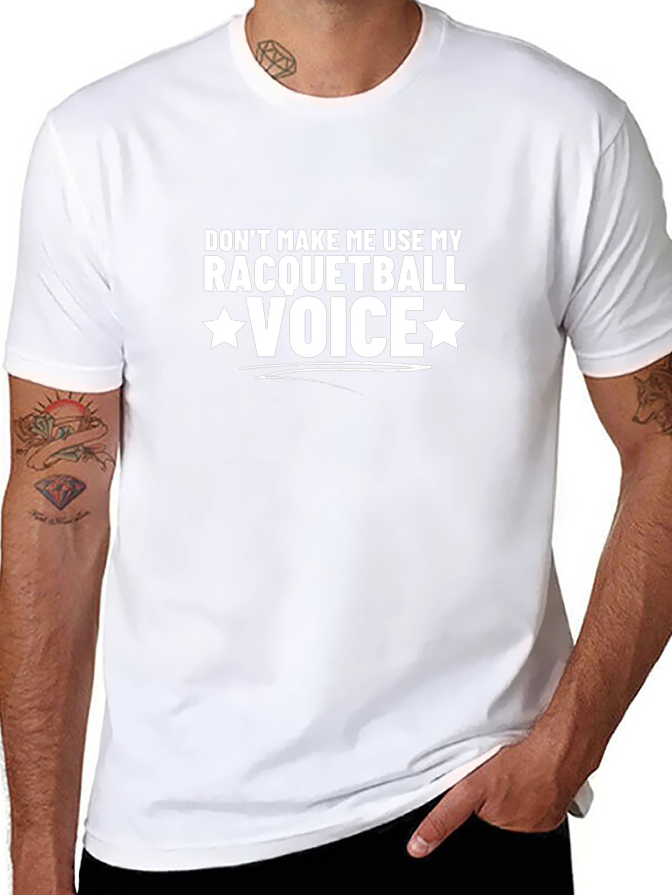 Camiseta Negra Voz de Raquetbol