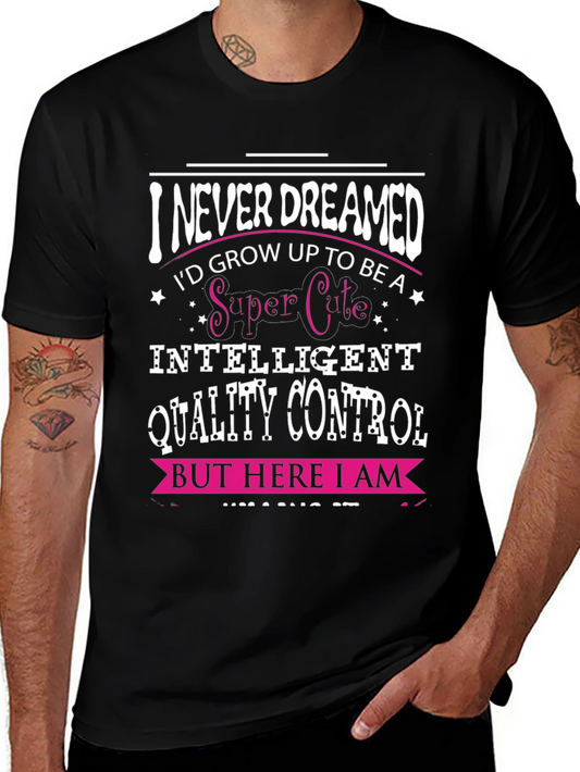 Camiseta Negra con Diseño de Control de Calidad Inteligente
