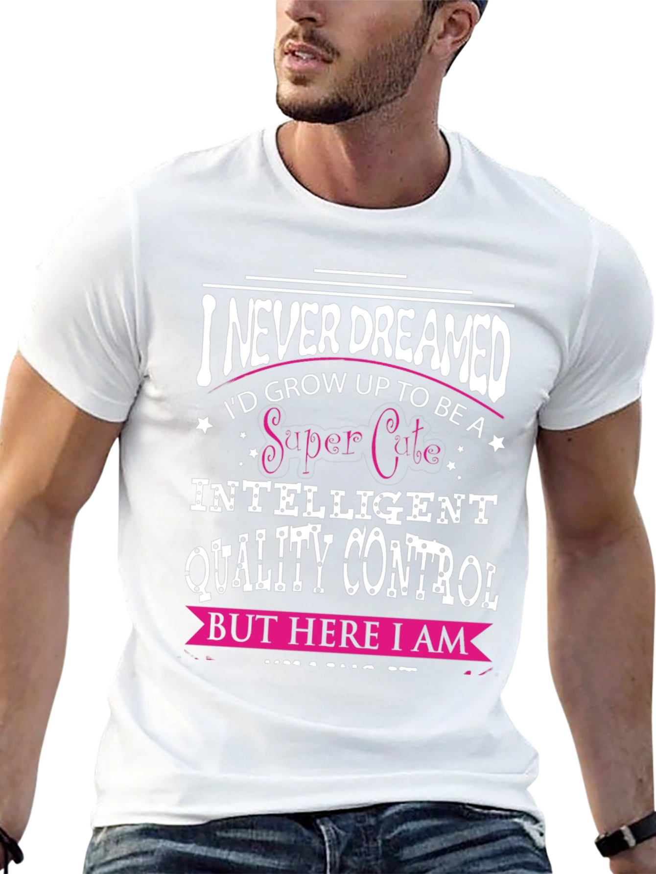 Camiseta Negra con Diseño de Control de Calidad Inteligente