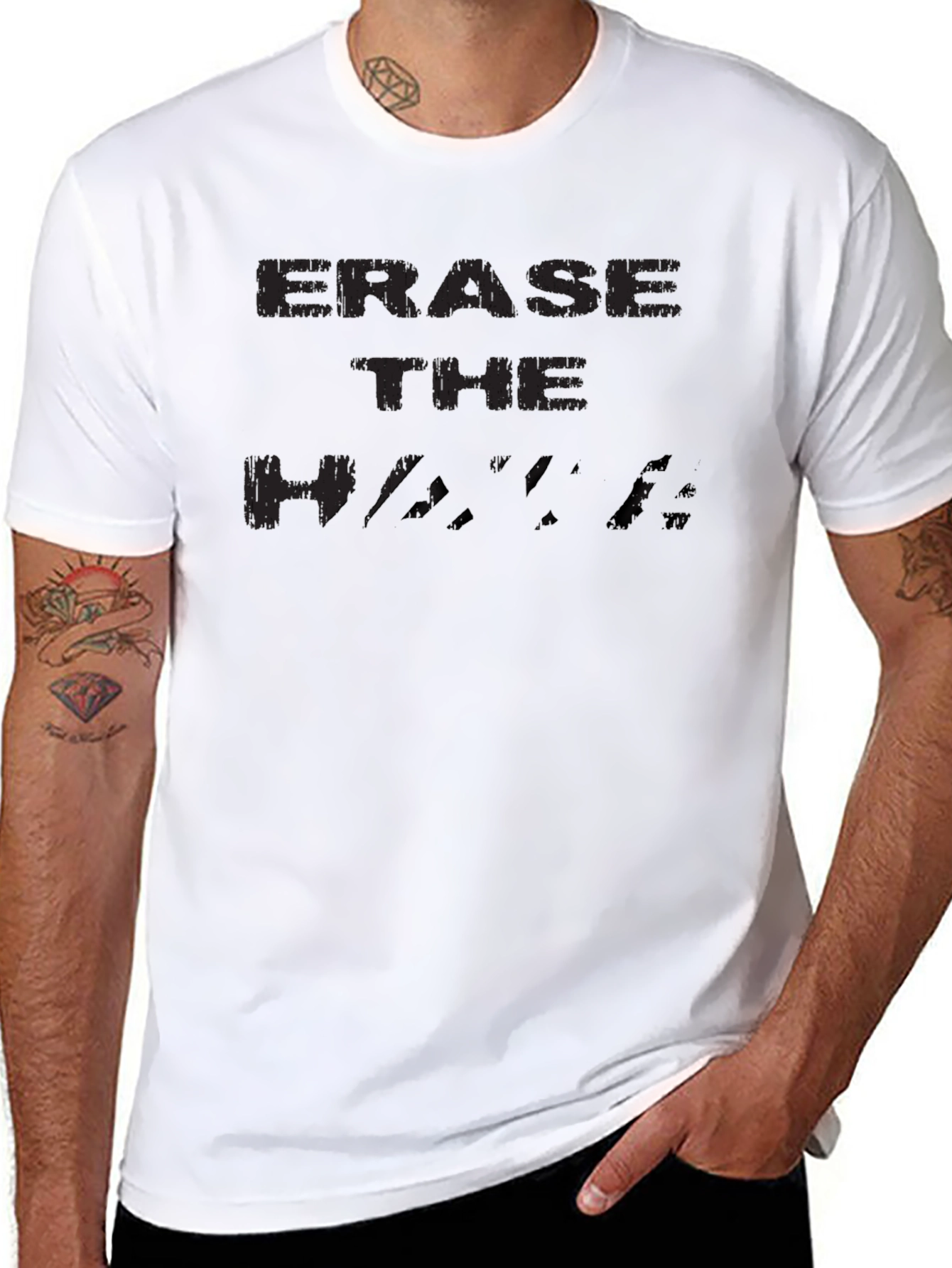 Camiseta Negra Hombre Erase The Hype Casual