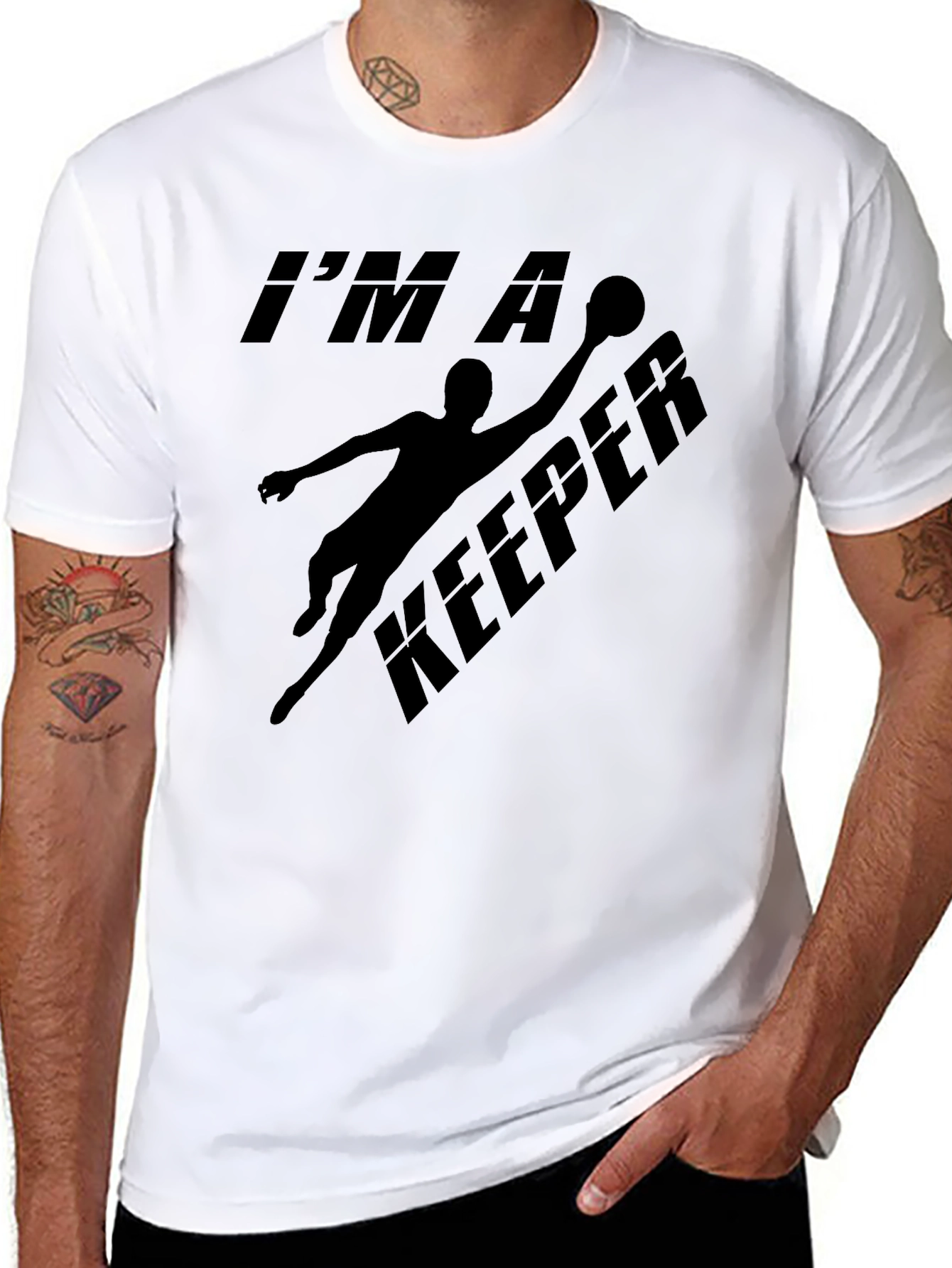 Camiseta Negra Soy un Keeper para Portero
