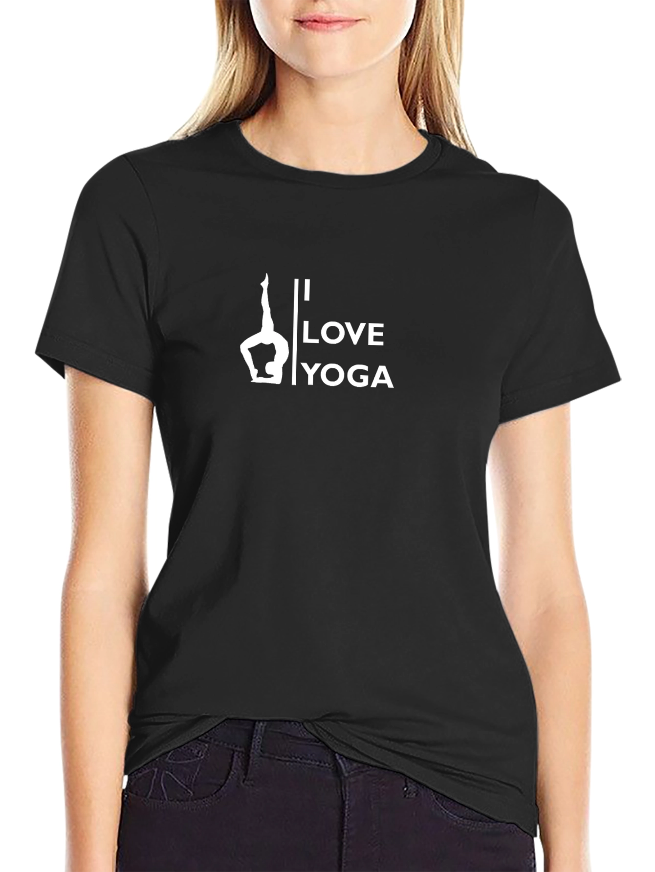 Camiseta Negra Hombre Yoga I Love Yoga