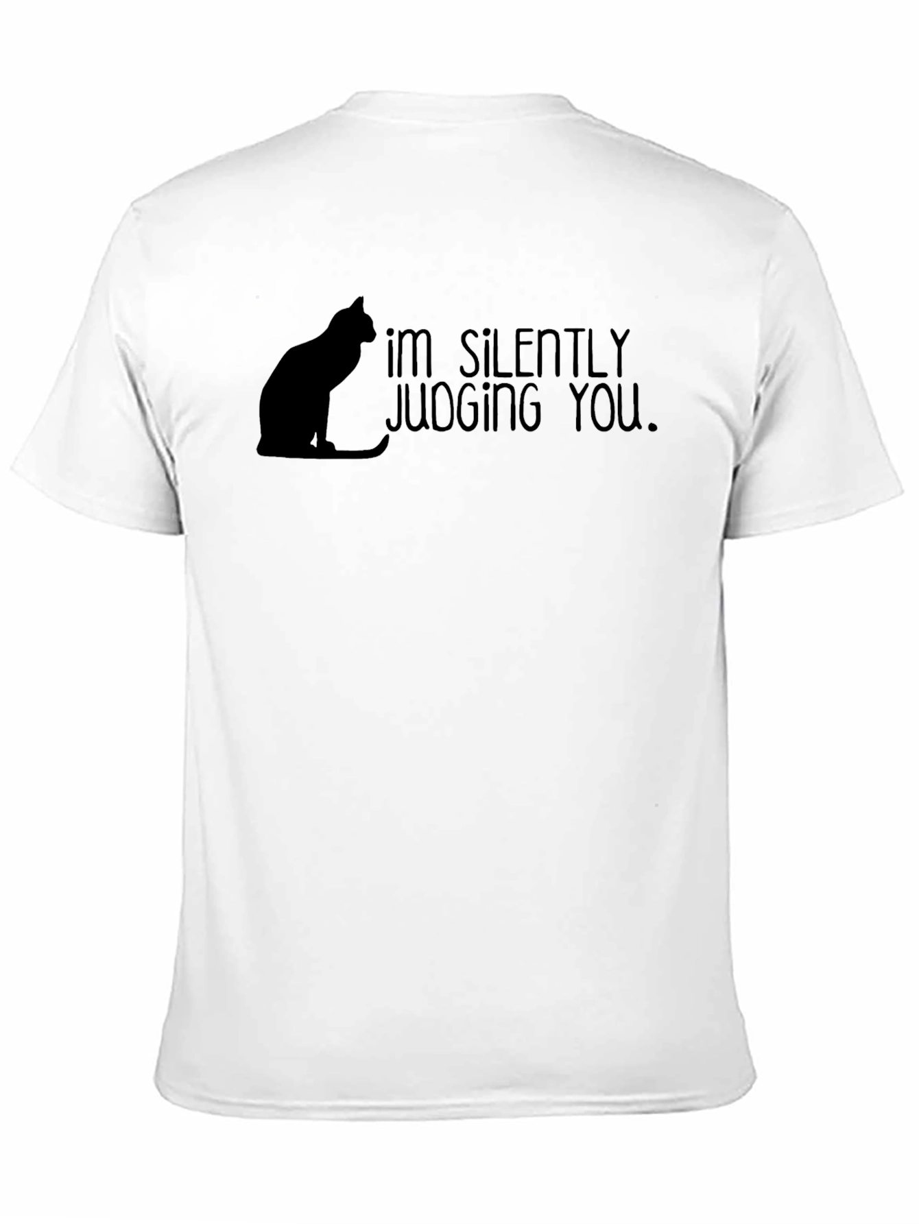 Camiseta Negra Te Juzgo en Silencio con Gato