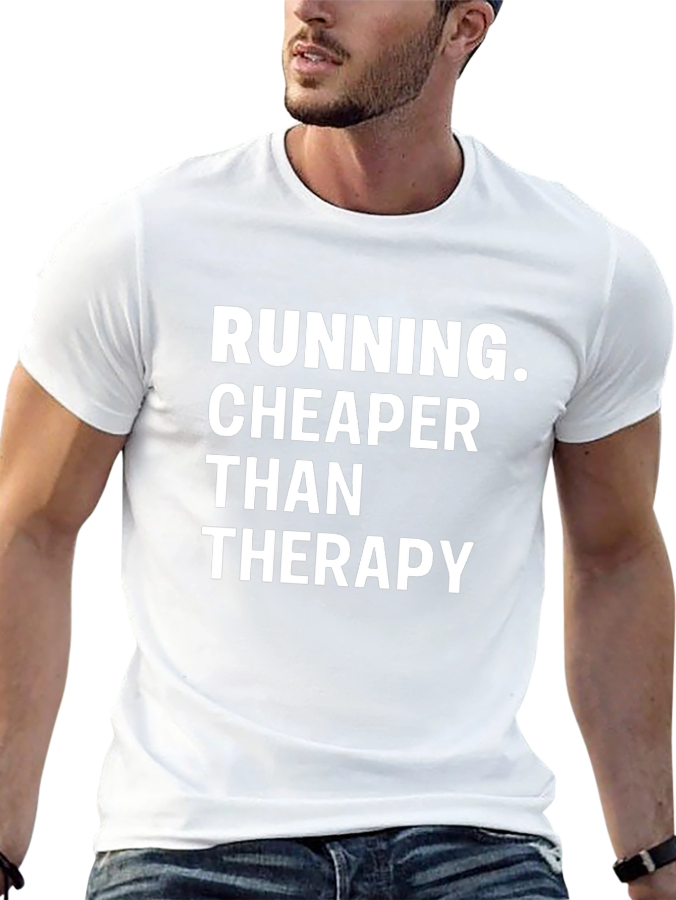 Camiseta Negra: Running Cheaper Than Therapy