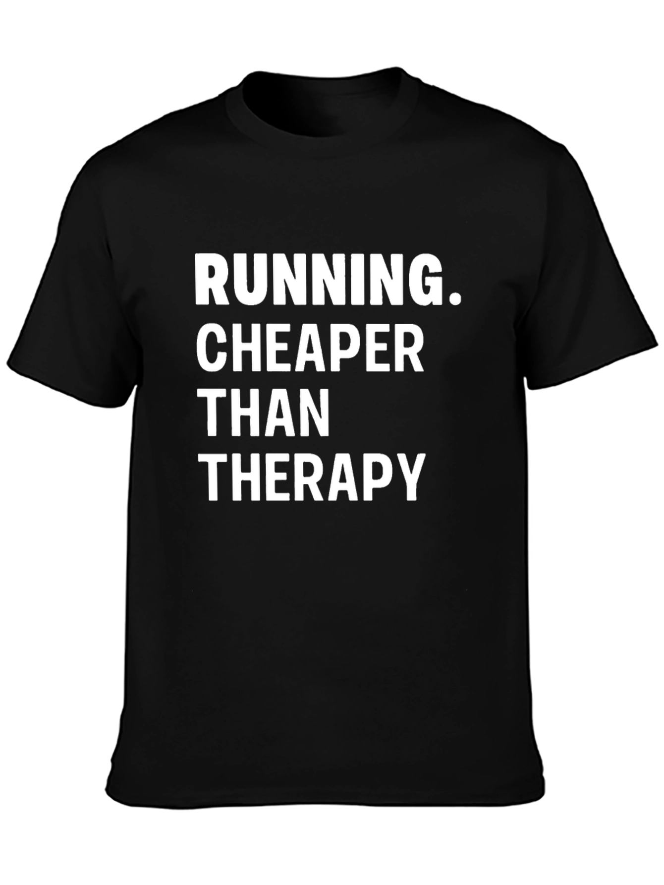 Camiseta Negra: Running Cheaper Than Therapy