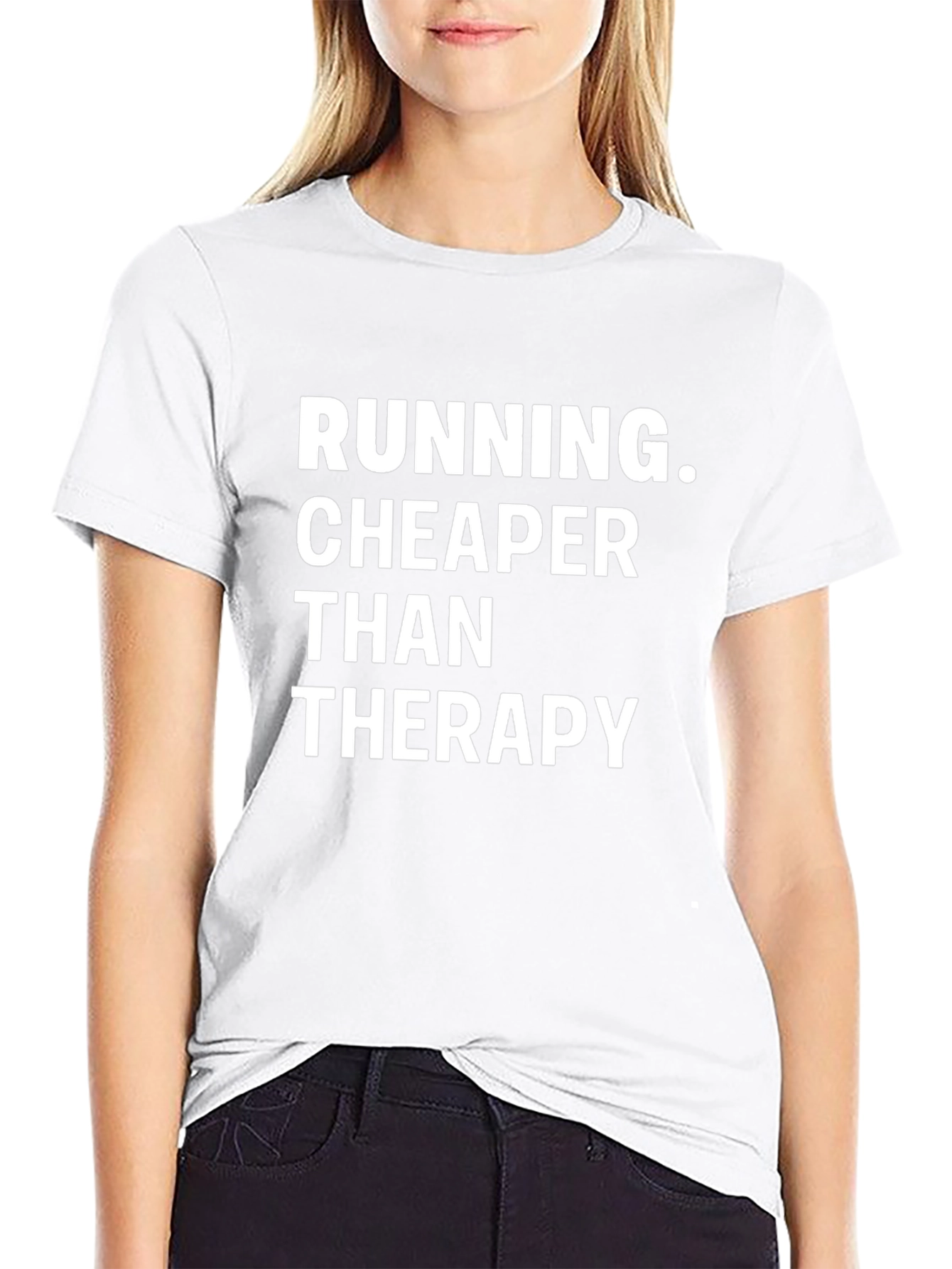 Camiseta Negra: Running Cheaper Than Therapy