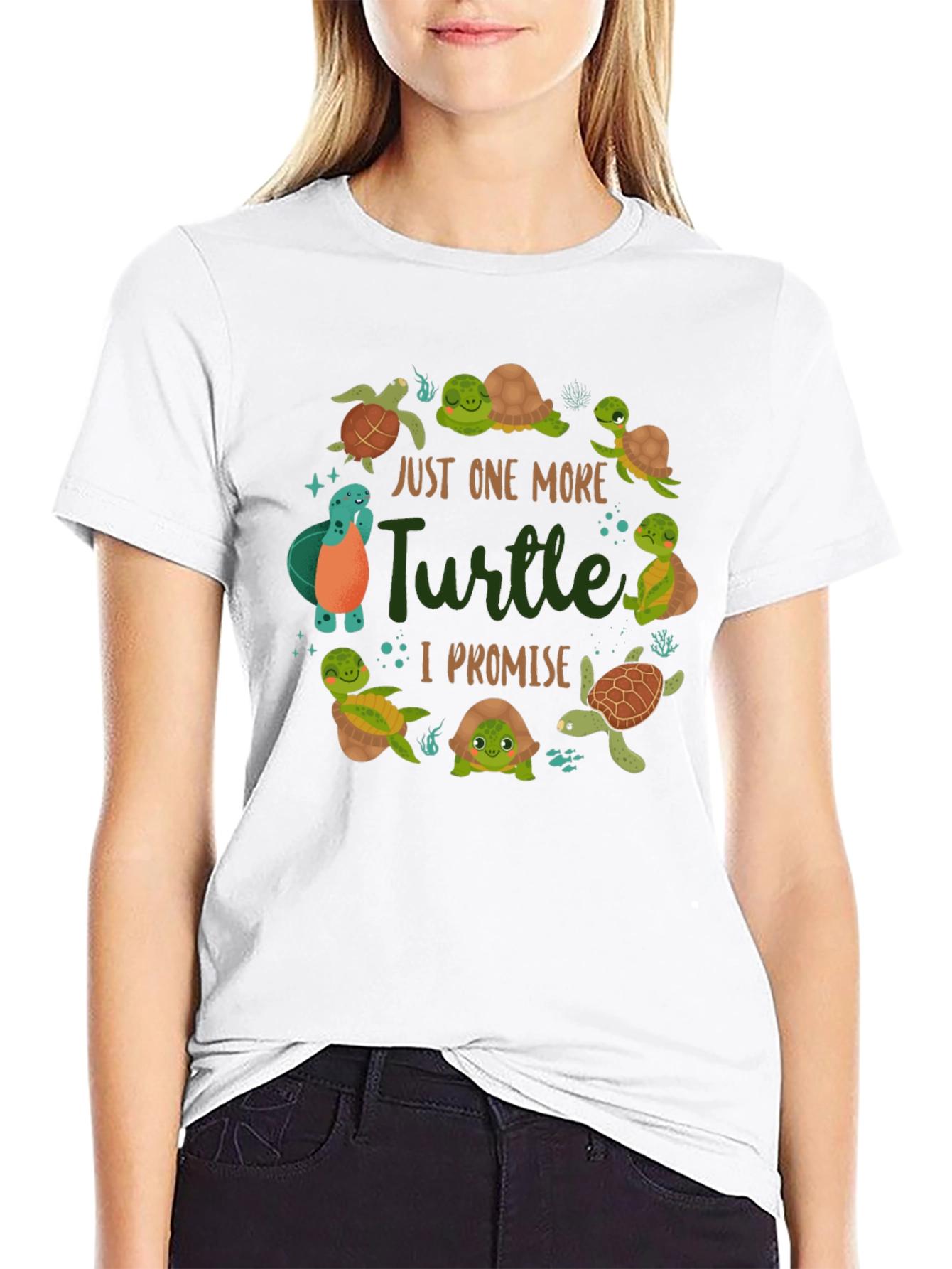 Camiseta Negra con Diseño de Tortugas