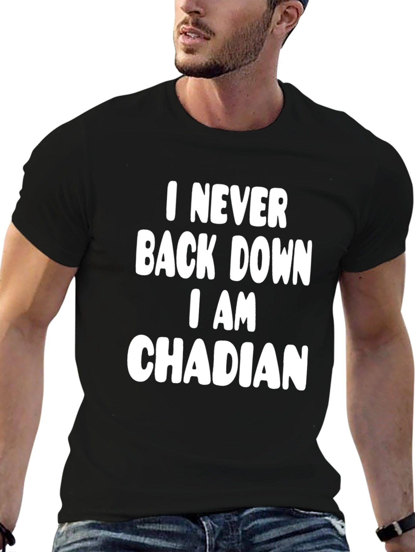 Camiseta Negra: Nunca Retrocedo Soy Chadiano