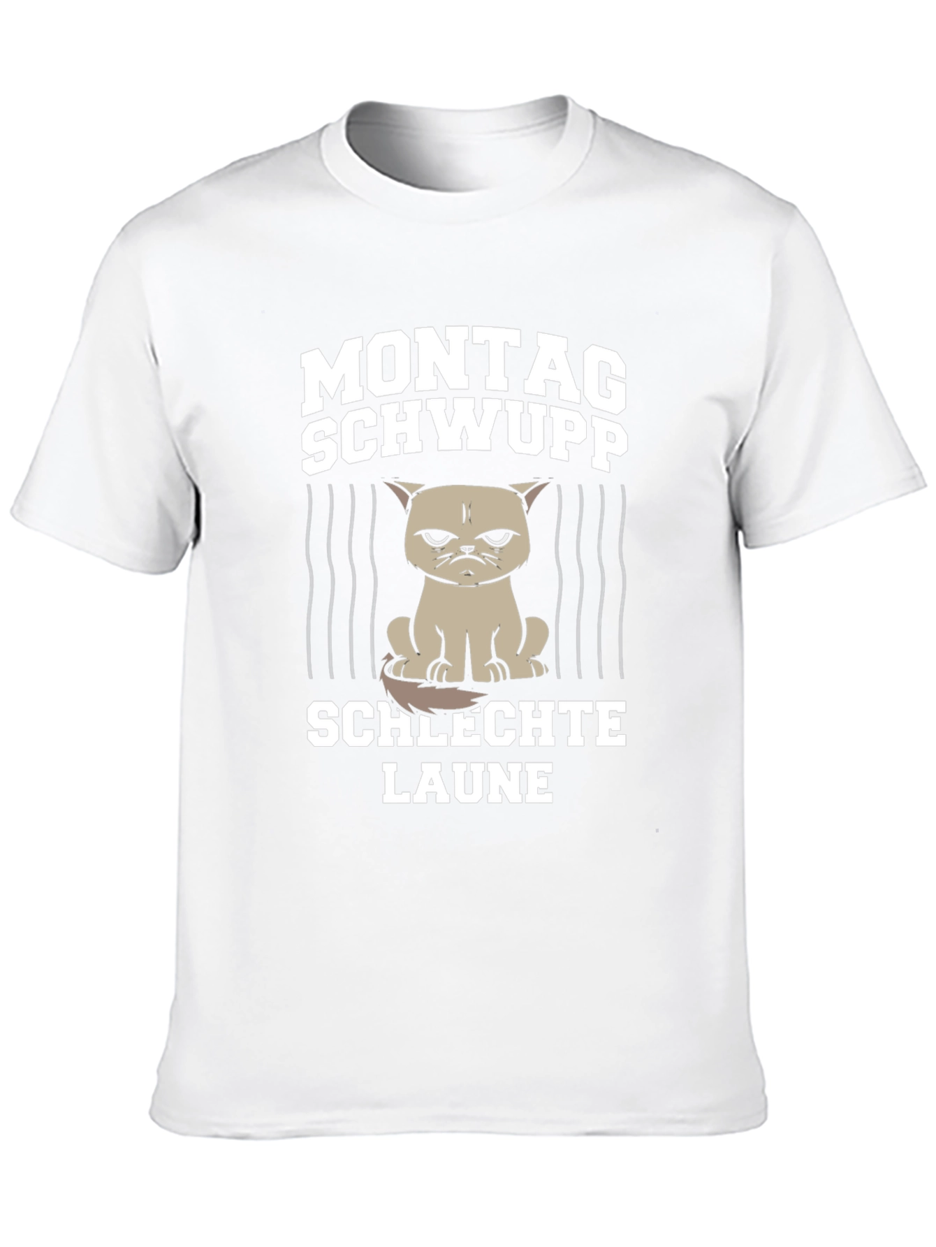 Camiseta Negra Lunes Mal Humor Gato Gruñón