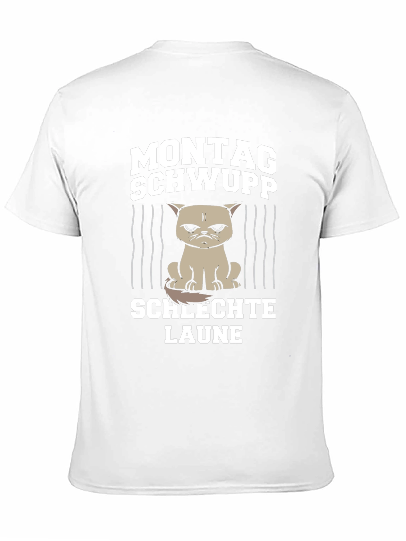 Camiseta Negra Lunes Mal Humor Gato Gruñón