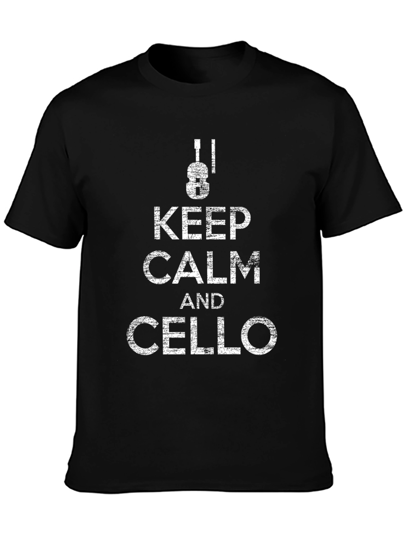 Camiseta Negra Keep Calm and Cello